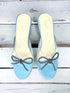 Womens Pastel Blue Clear Strap Bella Heels with Bow